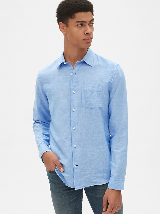 View large product image 1 of 1. Linen-Cotton Shirt in Standard Fit