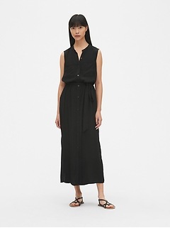 sleeveless maxi shirtdress