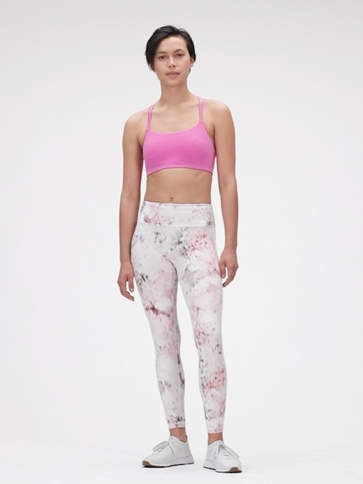 Gap Fit Blackout Technology Printed Cropped Compression Leggings L Petite  White