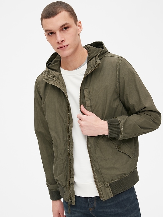 View large product image 1 of 1. Hooded Bomber Jacket