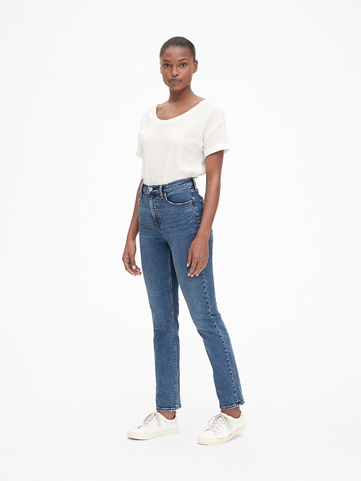 Image number 3 showing, High Rise Cigarette Ankle Jeans with Secret Smoothing Pockets