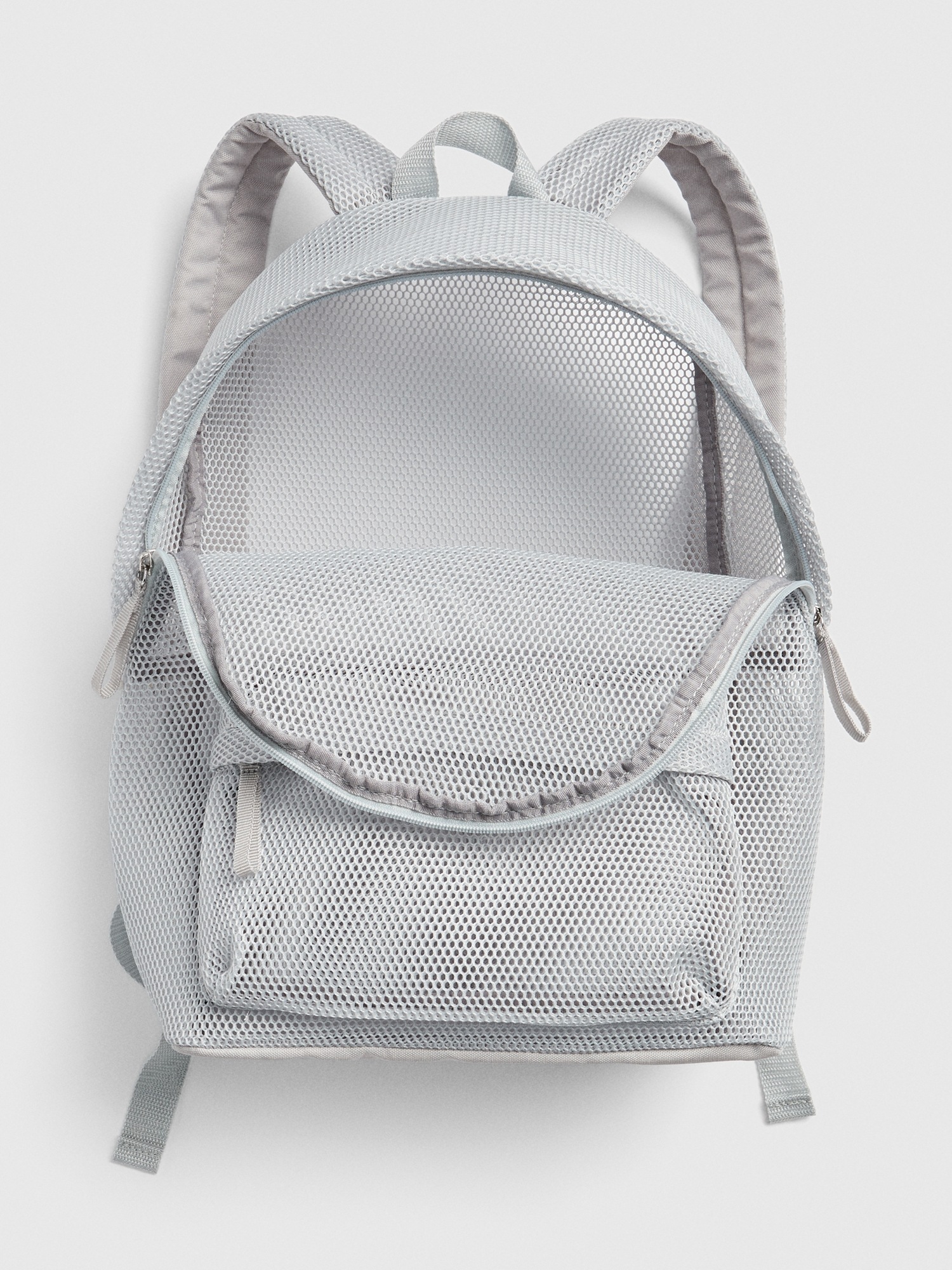 Grey mesh shop backpack