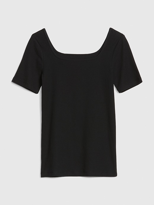 Image number 6 showing, Ribbed Square-Neck T-Shirt
