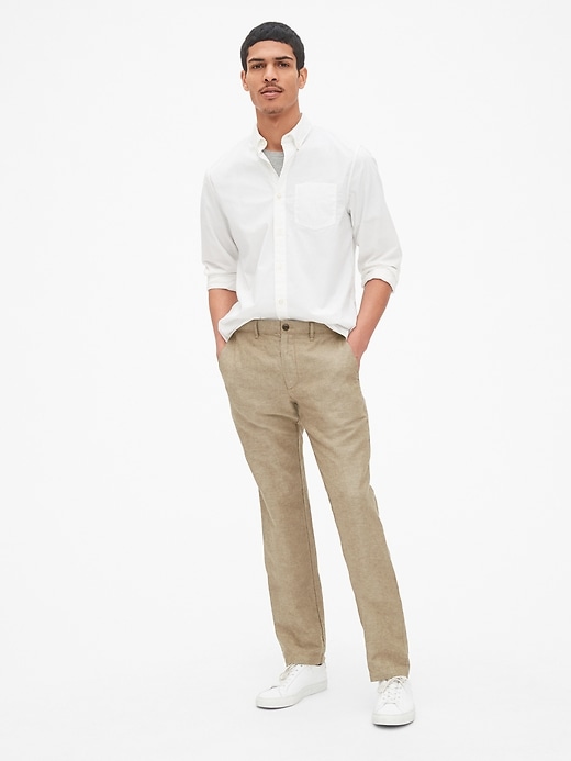 Image number 3 showing, Linen Khakis in Straight Fit