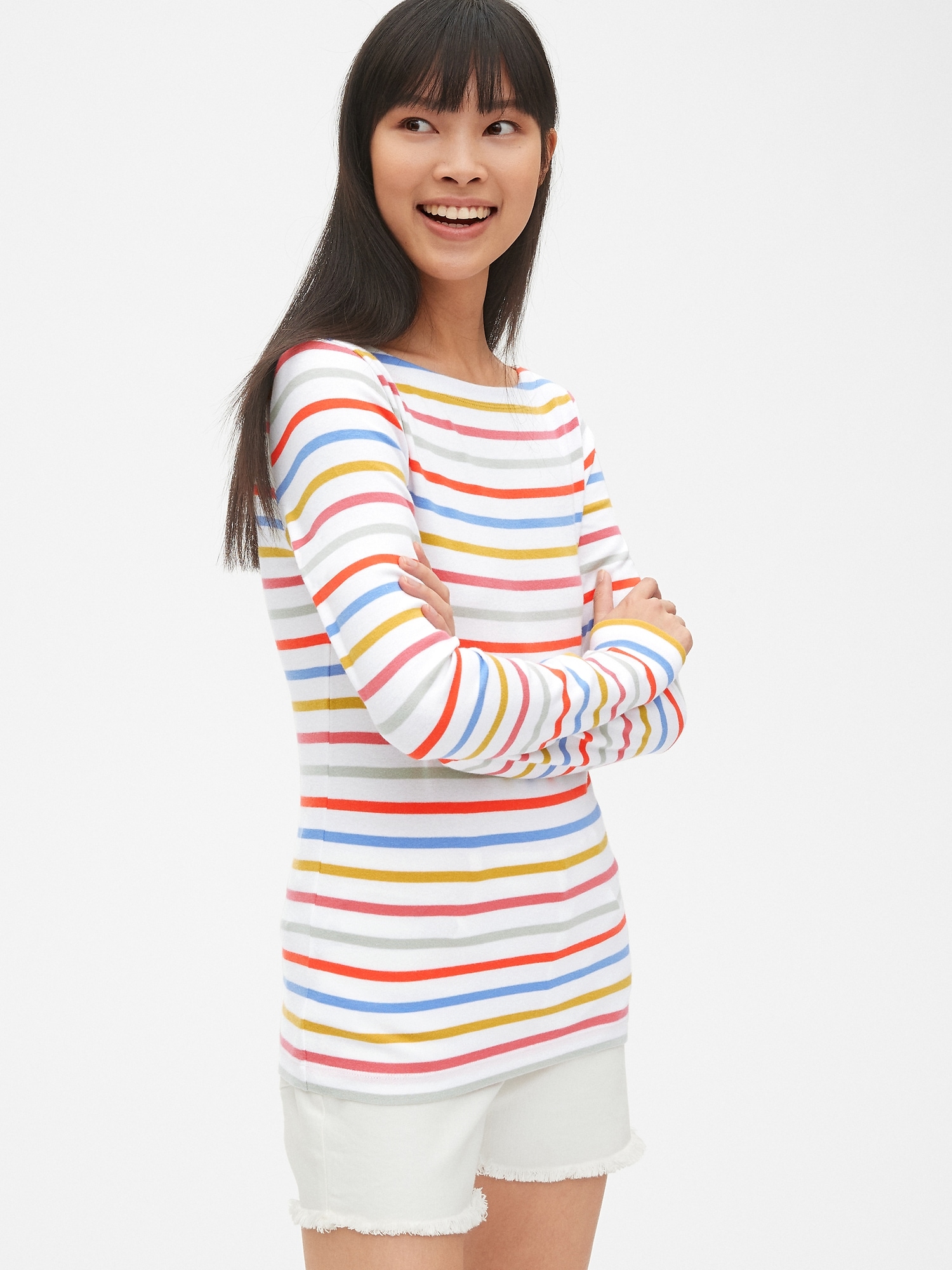 Buy Gap Long Sleeve Boat Neck Breathable Thumb Hole T-Shirt from