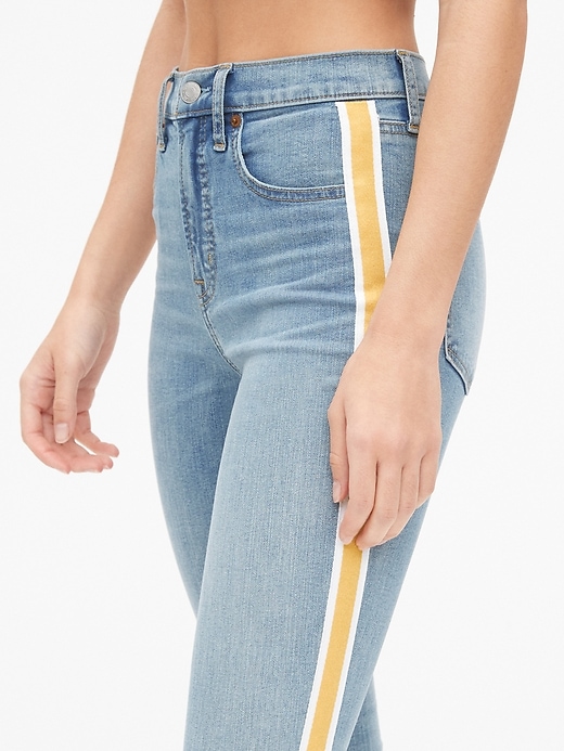 Image number 5 showing, High Rise Side-Stripe True Skinny Ankle Jeans