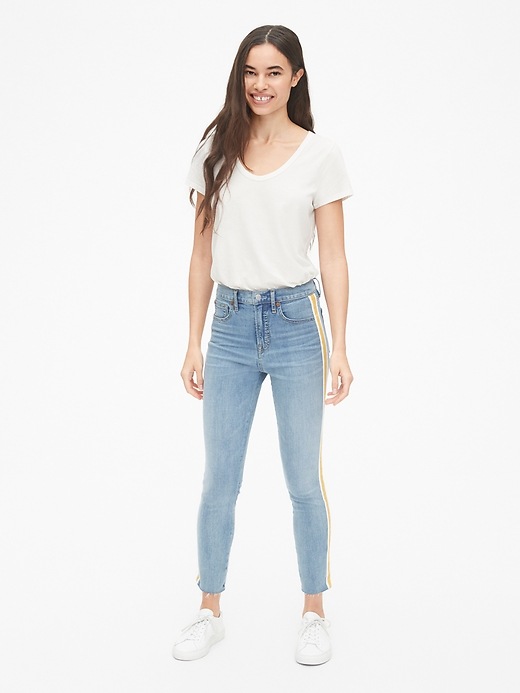Image number 3 showing, High Rise Side-Stripe True Skinny Ankle Jeans