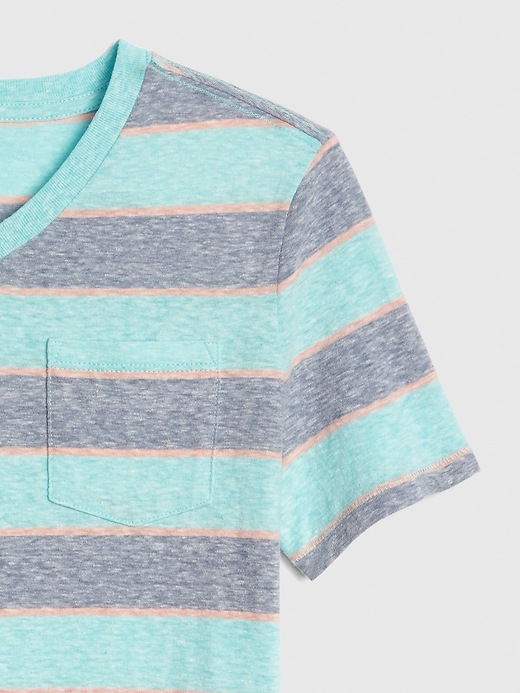 Image number 3 showing, Kids Stripe Pocket V-Neck T-Shirt