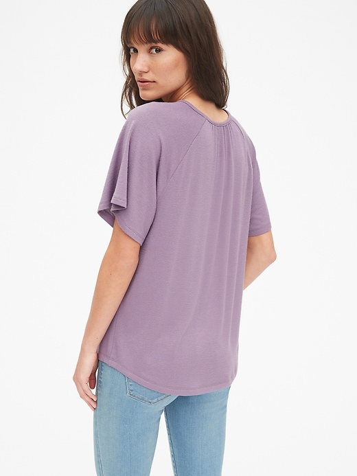 Image number 2 showing, Softspun Flounce Sleeve T-Shirt