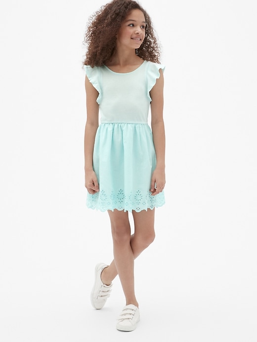 Image number 2 showing, Kids Flutter Mix-Media Dress