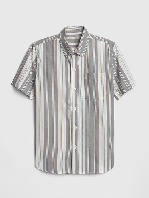 Image number 1 showing, Kids Stripe Poplin Short Sleeve Shirt