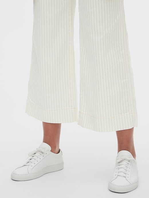 Image number 7 showing, High Rise Stripe Wide-Leg Crop Jeans