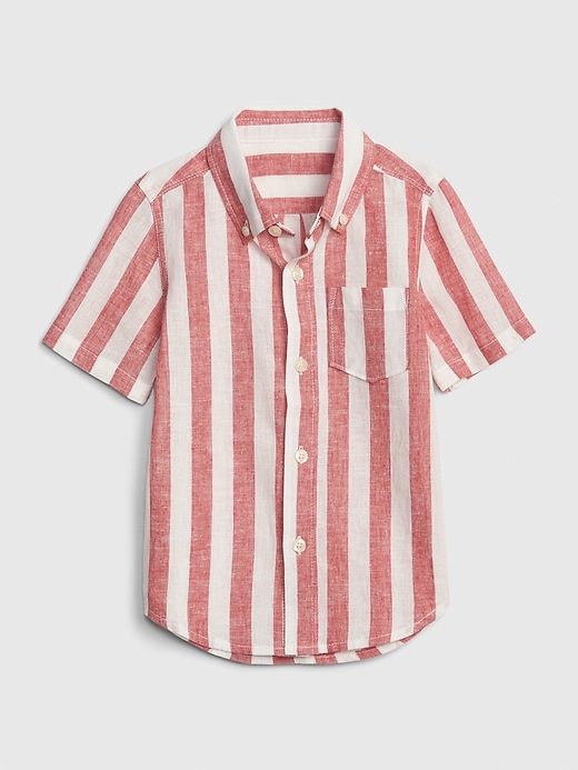 Toddler Stripe Short Sleeve Shirt In Linen | Gap