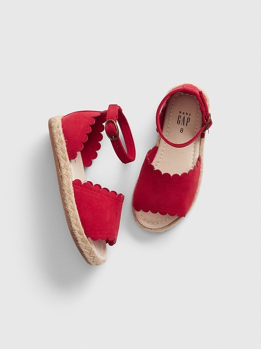 View large product image 1 of 1. Toddler Scalloped Espadrille Sandals