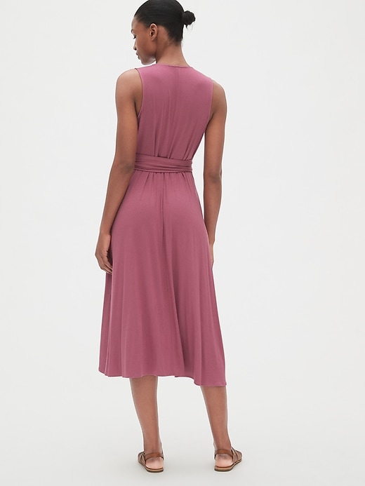 Image number 2 showing, Sleeveless Knit Wrap Midi Dress