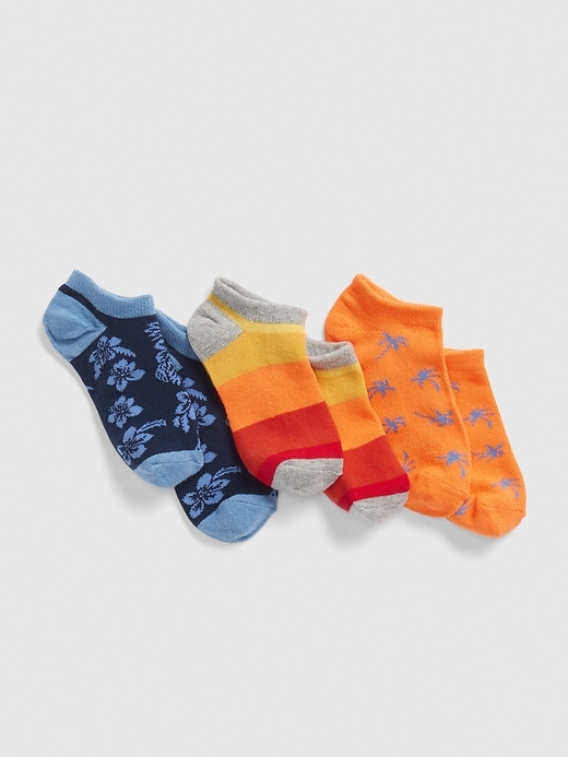 View large product image 1 of 1. Kids Print No-Show Socks (3-Pack)