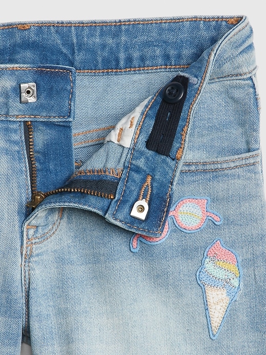 Image number 4 showing, Kids Embroidered Patch Shortie Shorts