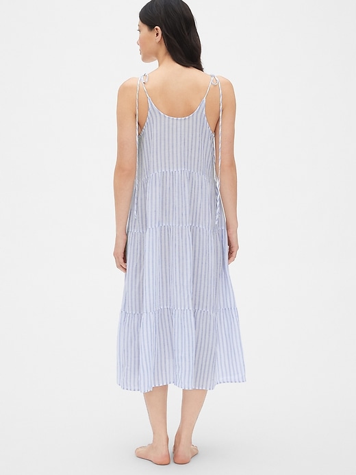 Dreamwell Crinkle Stripe Tiered Midi Dress | Gap