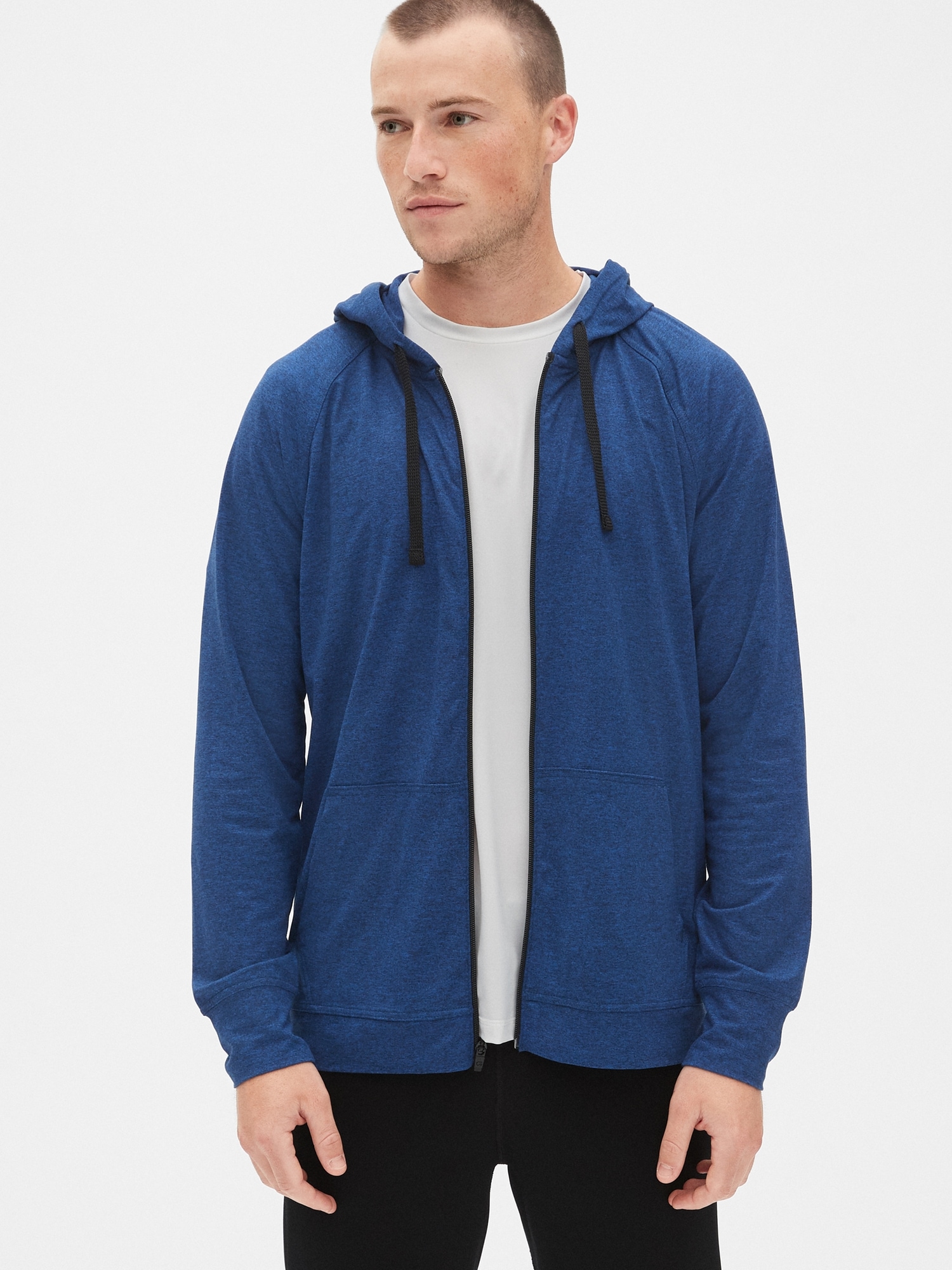 Gapfit Brushed Tech Jersey Full Zip Hoodie Gap