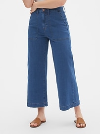 High Rise Utility Wide-Leg Crop Jeans