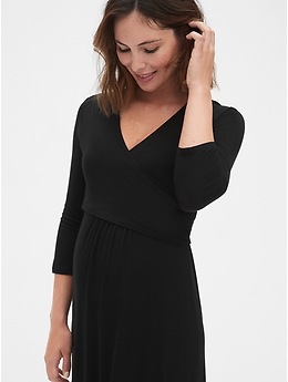 gap black wrap dress