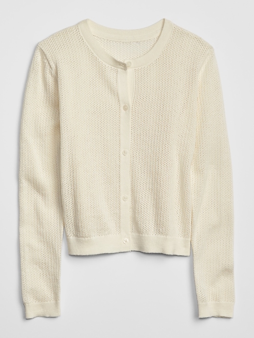 View large product image 1 of 1. Kids Pointelle Cardigan Sweater