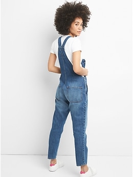 Relaxed clearance denim overalls