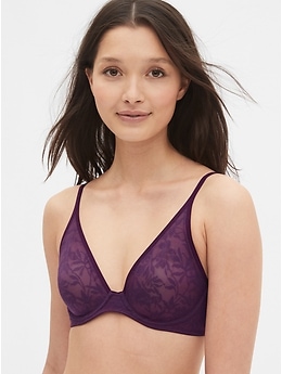 Bare The Push-Up Without Padding Bra 38D, Maroon Banner