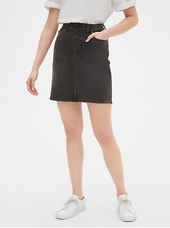 gap white jean skirt