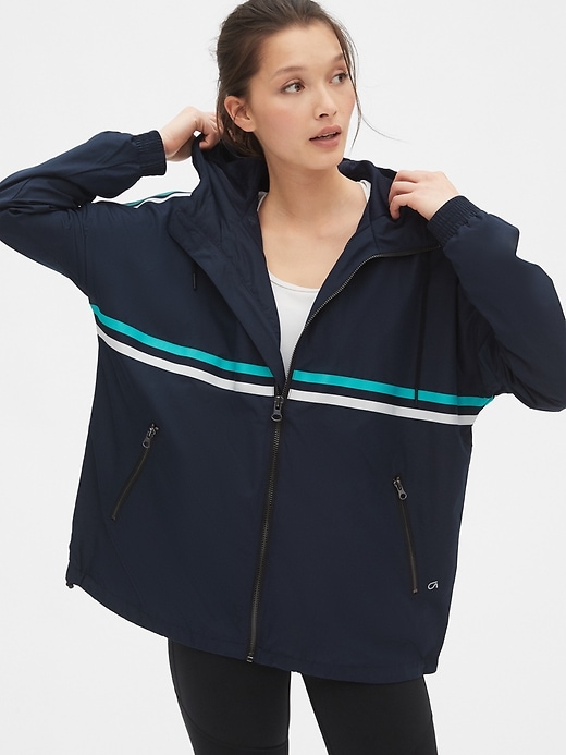 View large product image 1 of 1. GapFit Oversized Hooded Windbreaker