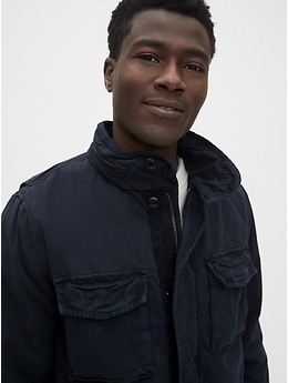 Gap military jacket with best sale hidden hood