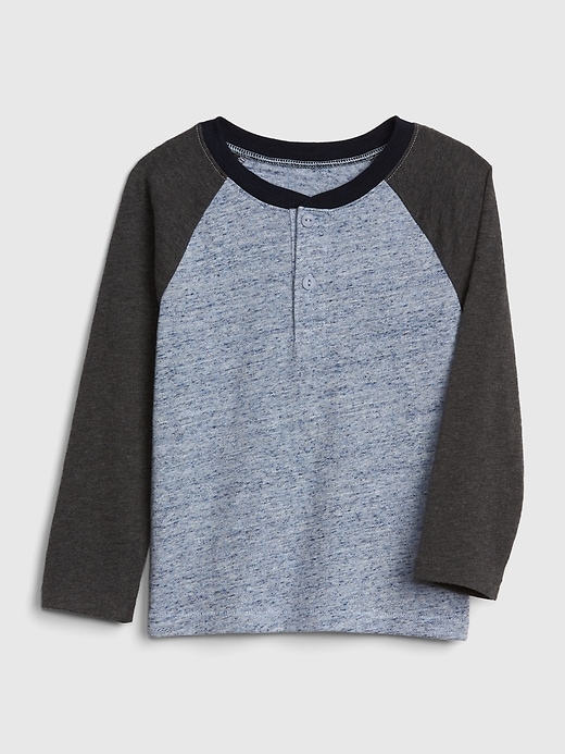View large product image 1 of 1. Toddler Long Sleeve Henley T-Shirt