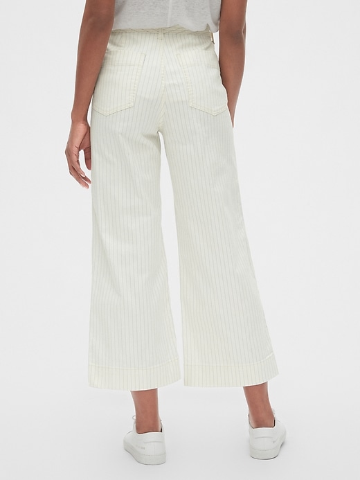 Image number 9 showing, High Rise Stripe Wide-Leg Crop Jeans