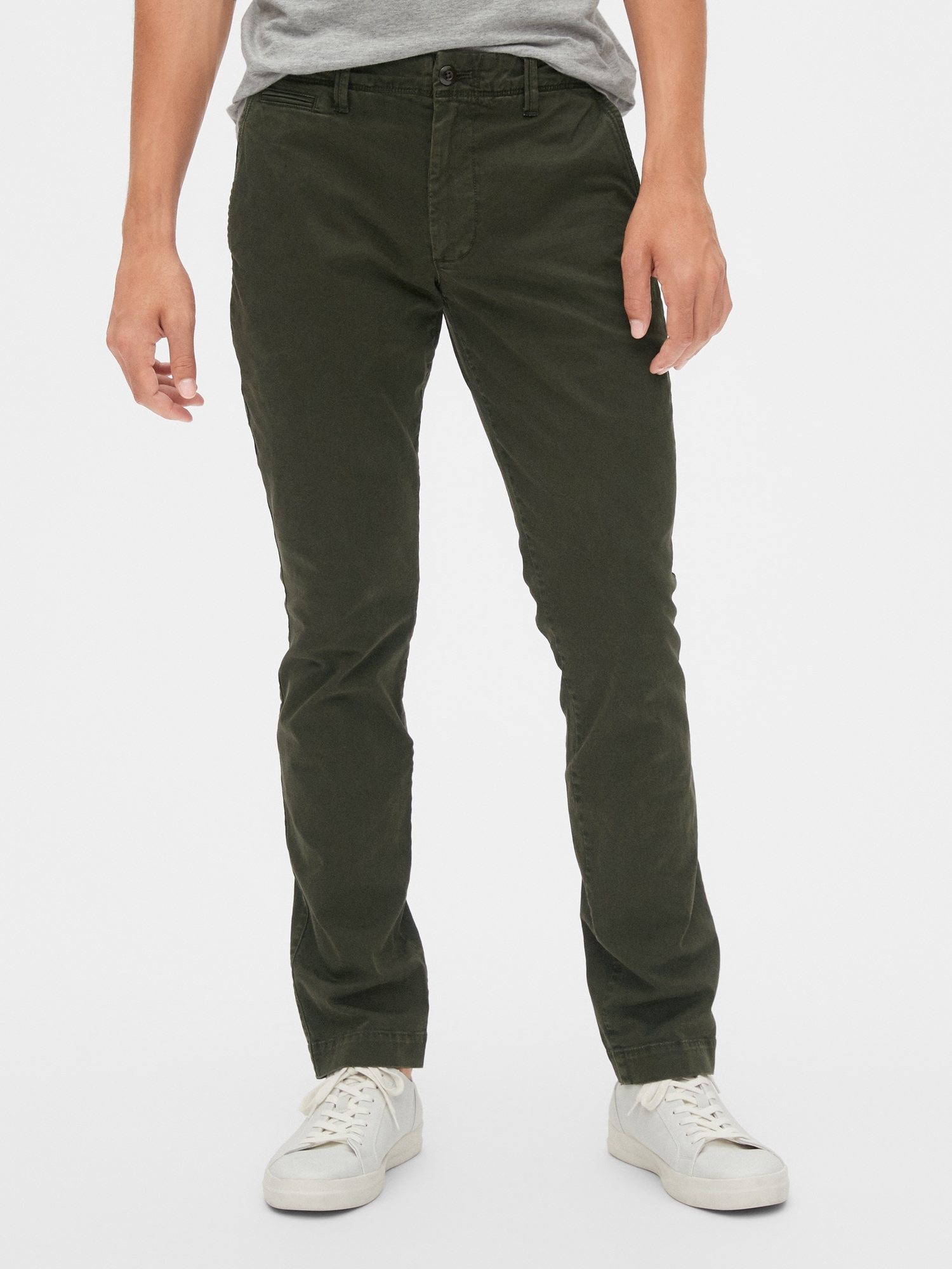 vintage wash khakis in slim fit with gapflex