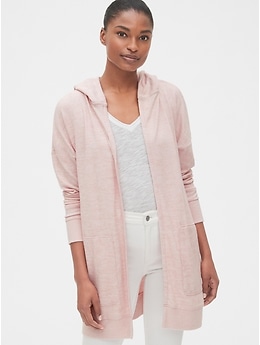 Pink best sale hooded cardigan