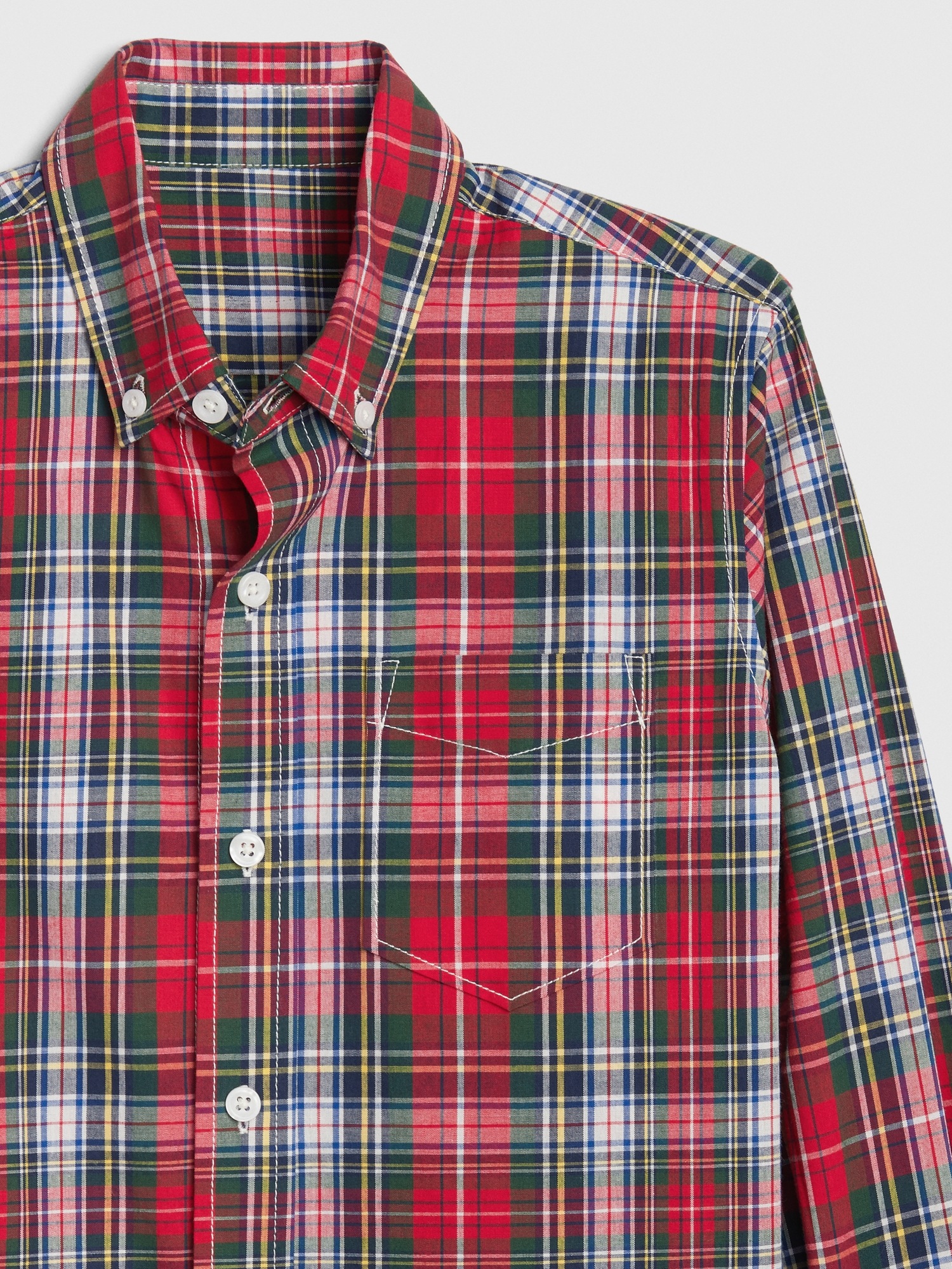 Plaid poplin clearance shirt