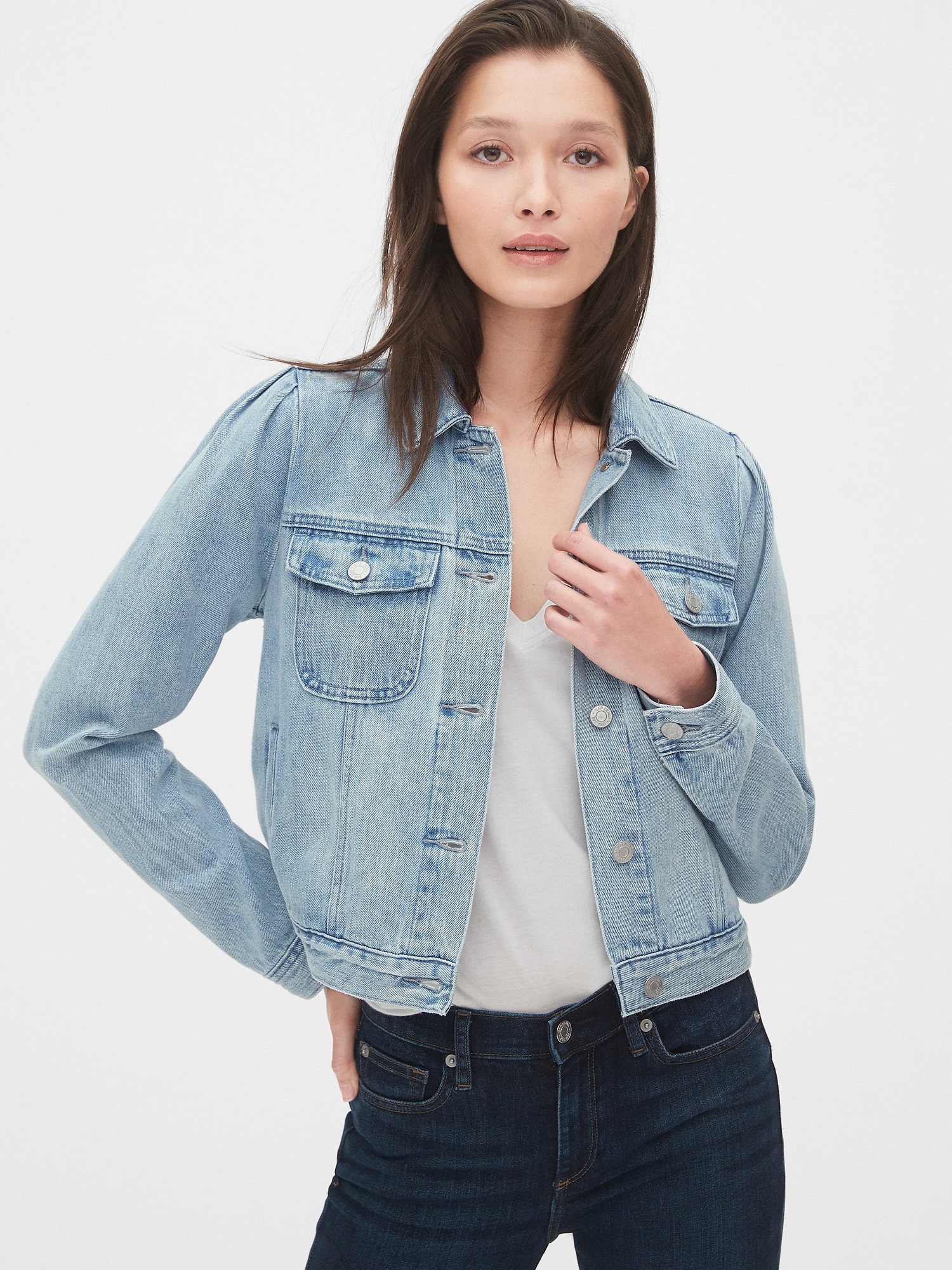 Icon Denim Puff Sleeve Jacket | Gap