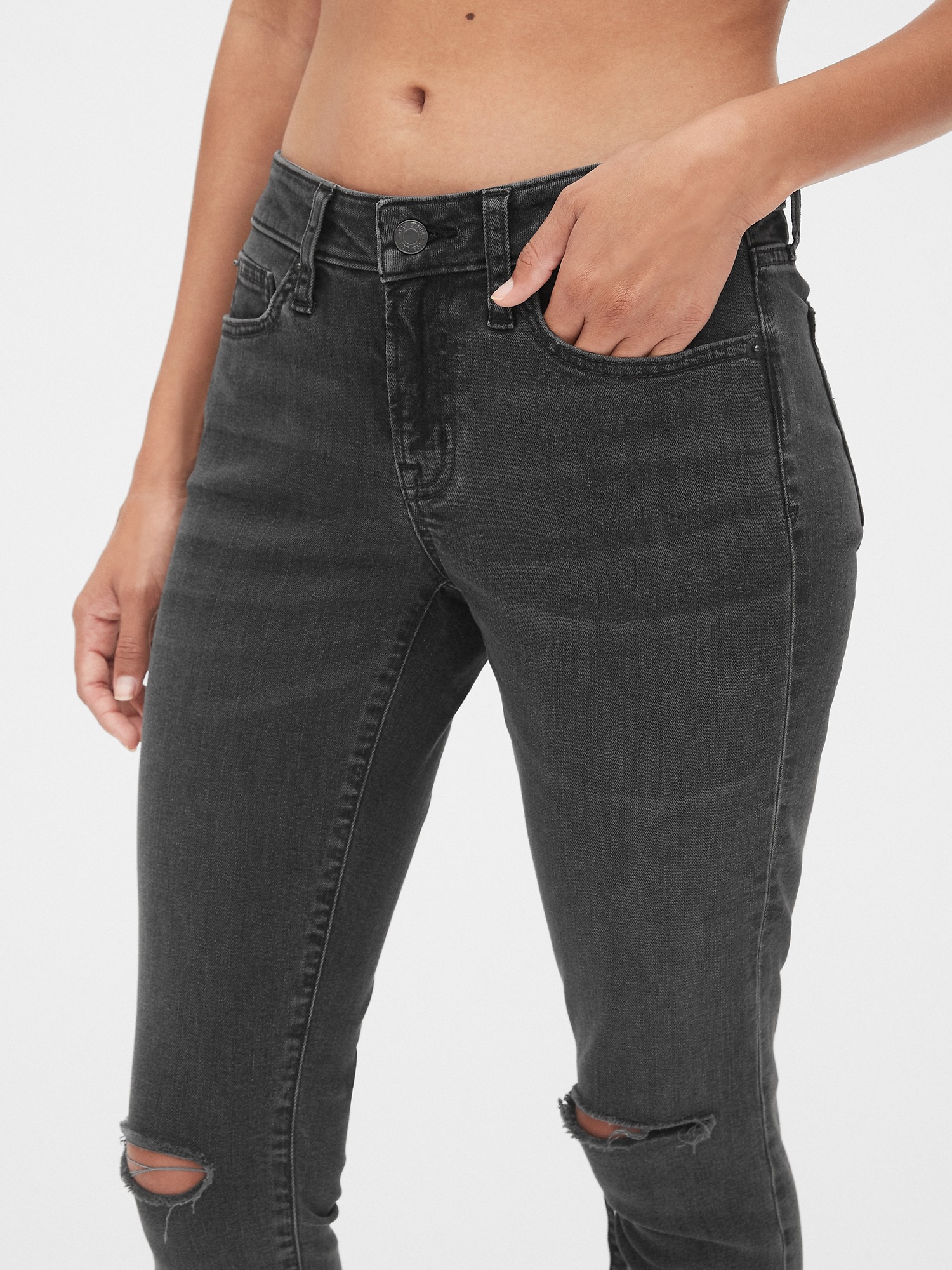 gap black ripped jeans