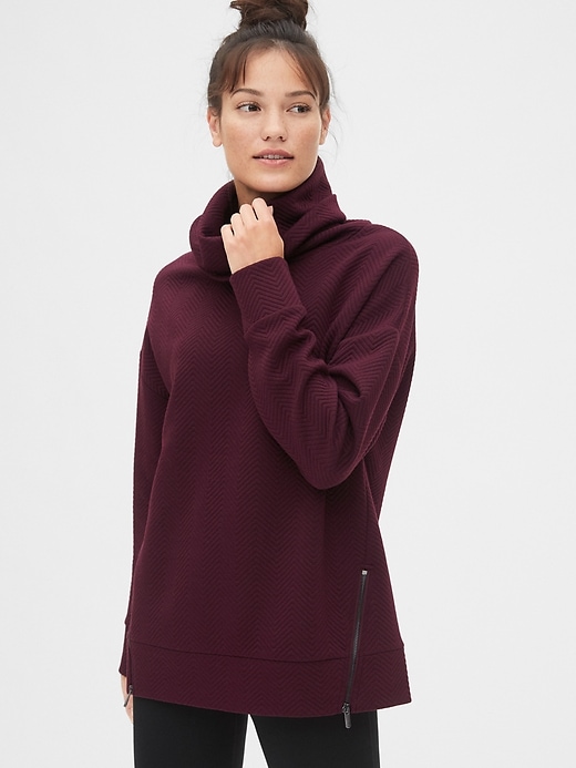 gap jacquard funnel neck pullover