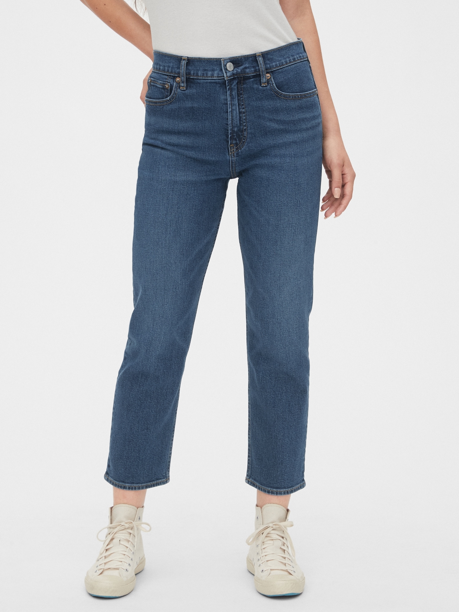 gap high rise straight jeans