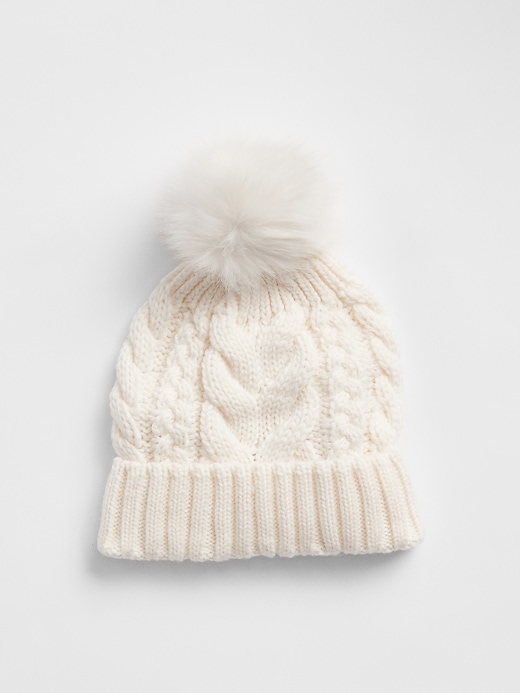 View large product image 1 of 1. Kids Cable-Knit Pom Beanie