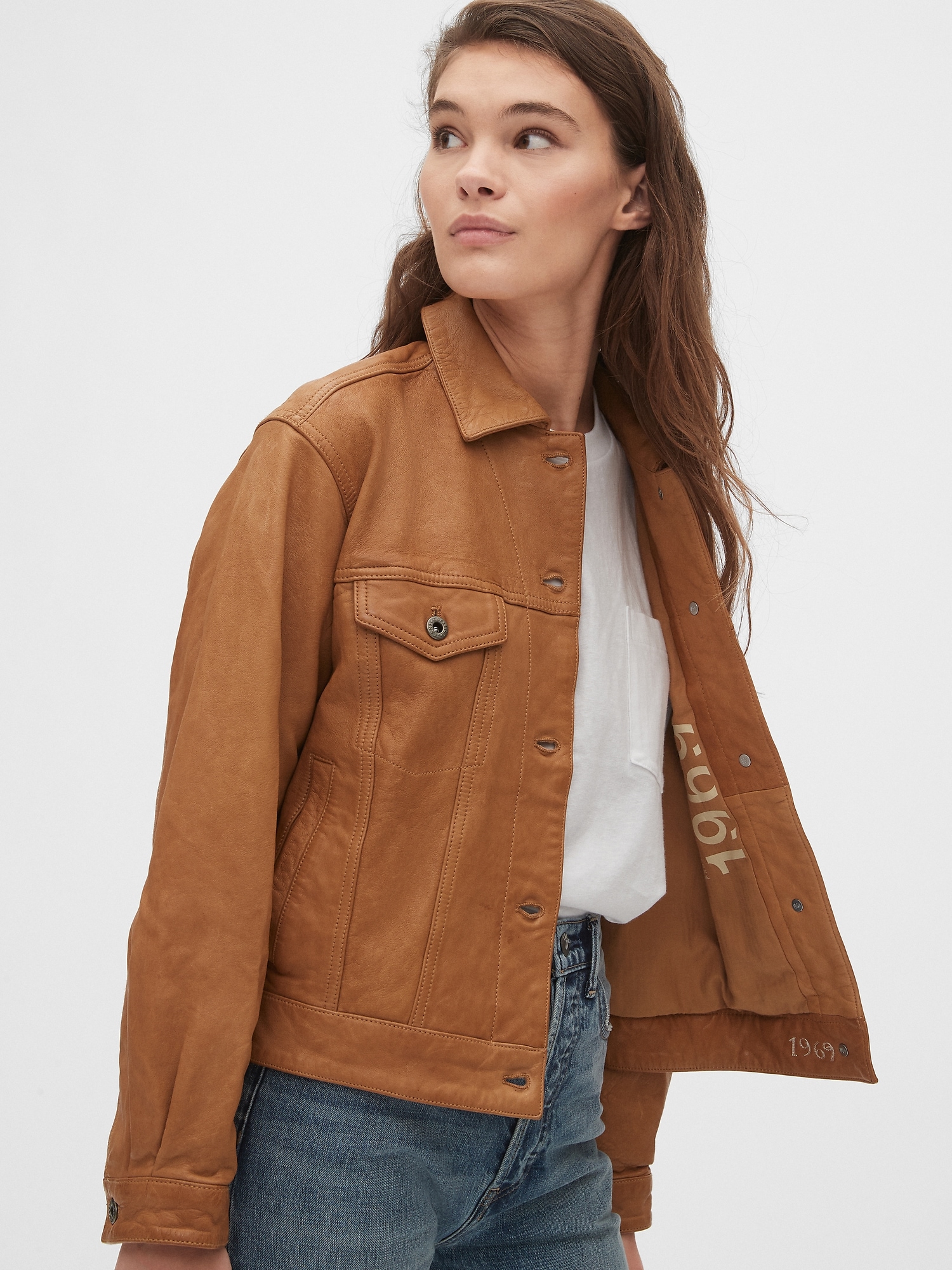 1969 Premium Oversized Icon Leather Jacket | Gap