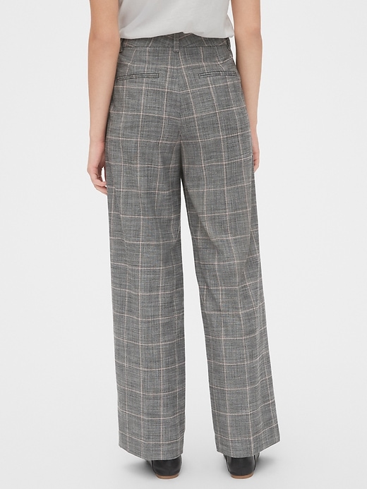 Image number 2 showing, High Rise Plaid Wide-Leg Pants