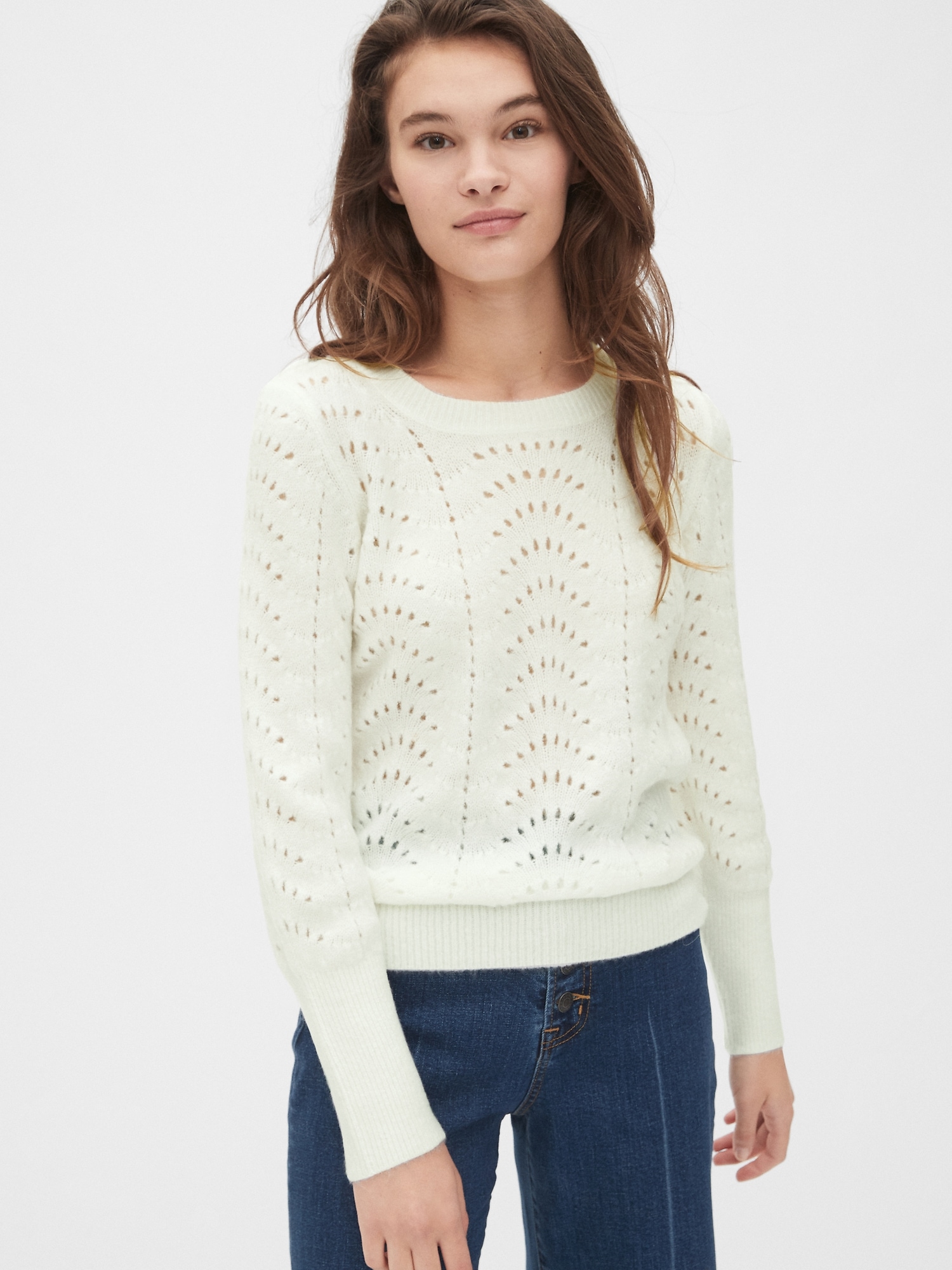 Pointelle Crewneck Sweater | Gap