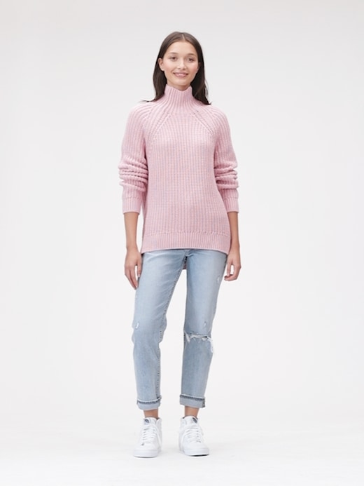 Shaker Stitch Turtleneck Sweater