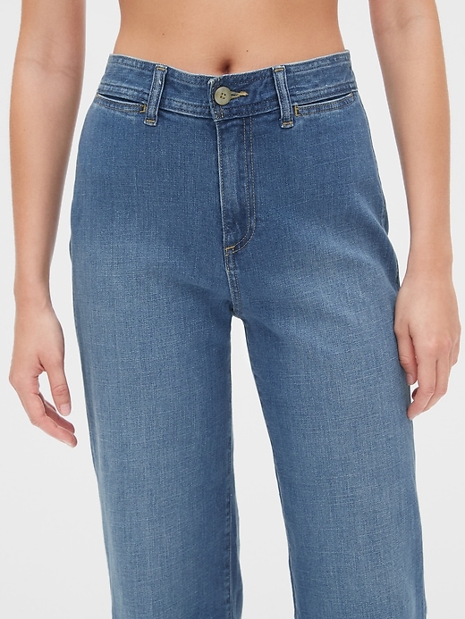 Image number 5 showing, High Rise Wide-Leg Crop Jeans