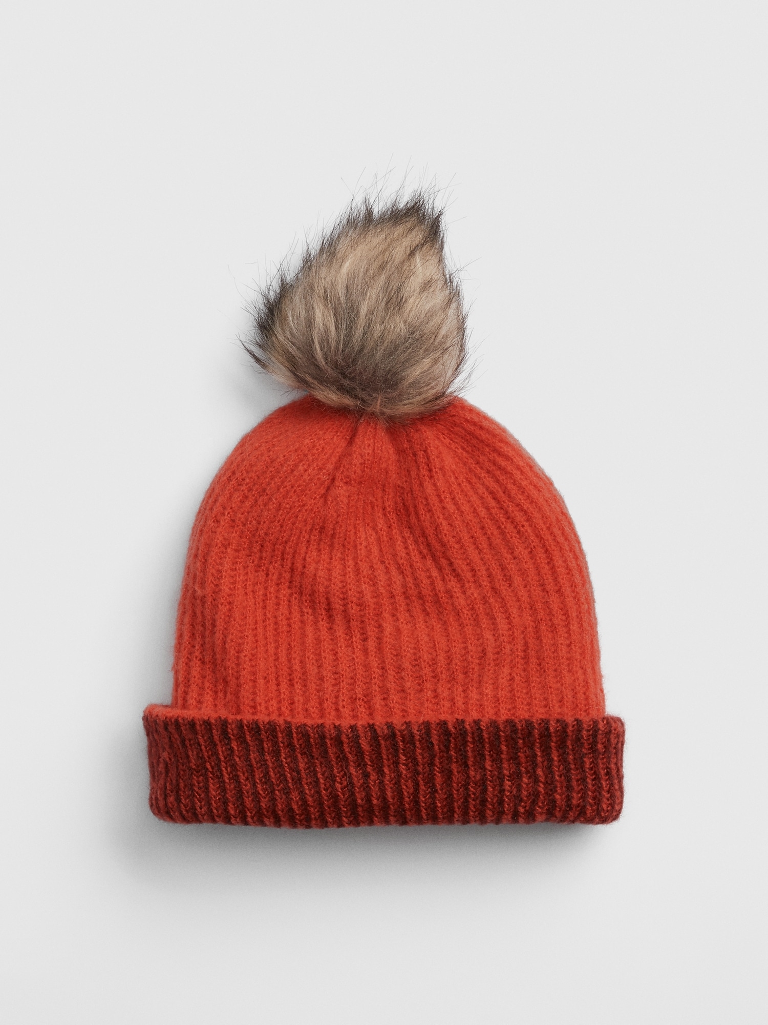 Ribbed Knit Pom Beanie