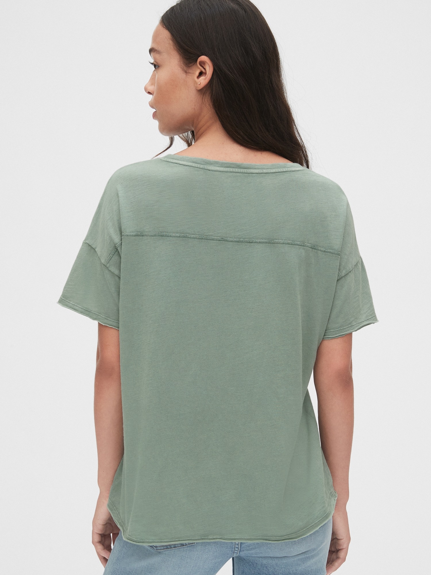 Vintage Wash Slub V-Neck T-Shirt | Gap