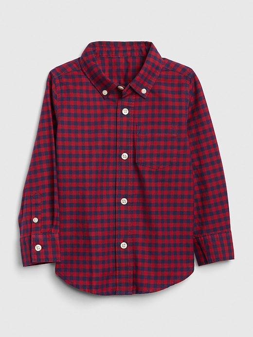 Image number 1 showing, Toddler Oxford Gingham Button-Down Shirt