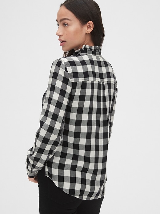 Image number 2 showing, Ruffle Plaid Popover Blouse